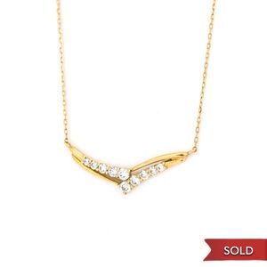 Necklace Pendant in 18k Gold with a 0.20ct Diamonds